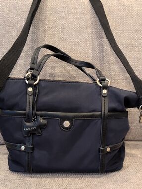 Radley London Navy Nylon Tote Bag with Black Trim